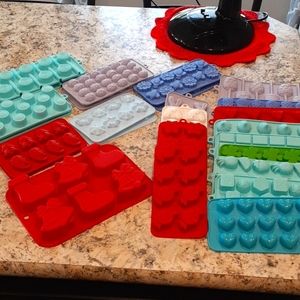 Bundle of Silicone molds for chocolate candy and treats + extras!